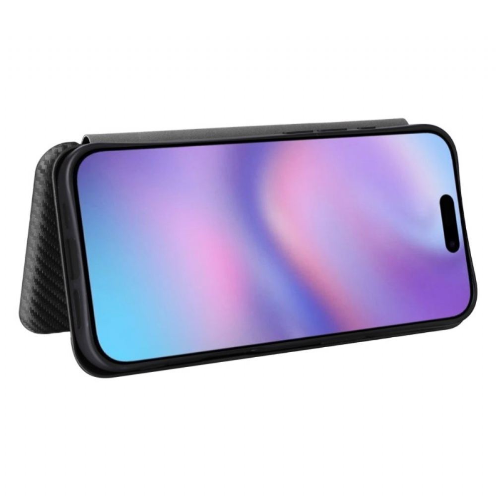 Kožené Pouzdro Folio Na iPhone 17 Uhlíková Vlákna