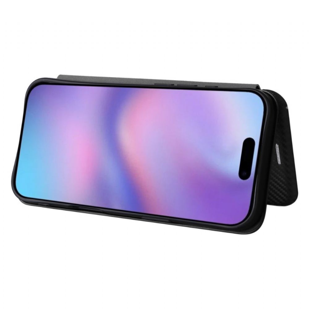 Kožené Pouzdro Folio Na iPhone 17 Uhlíková Vlákna