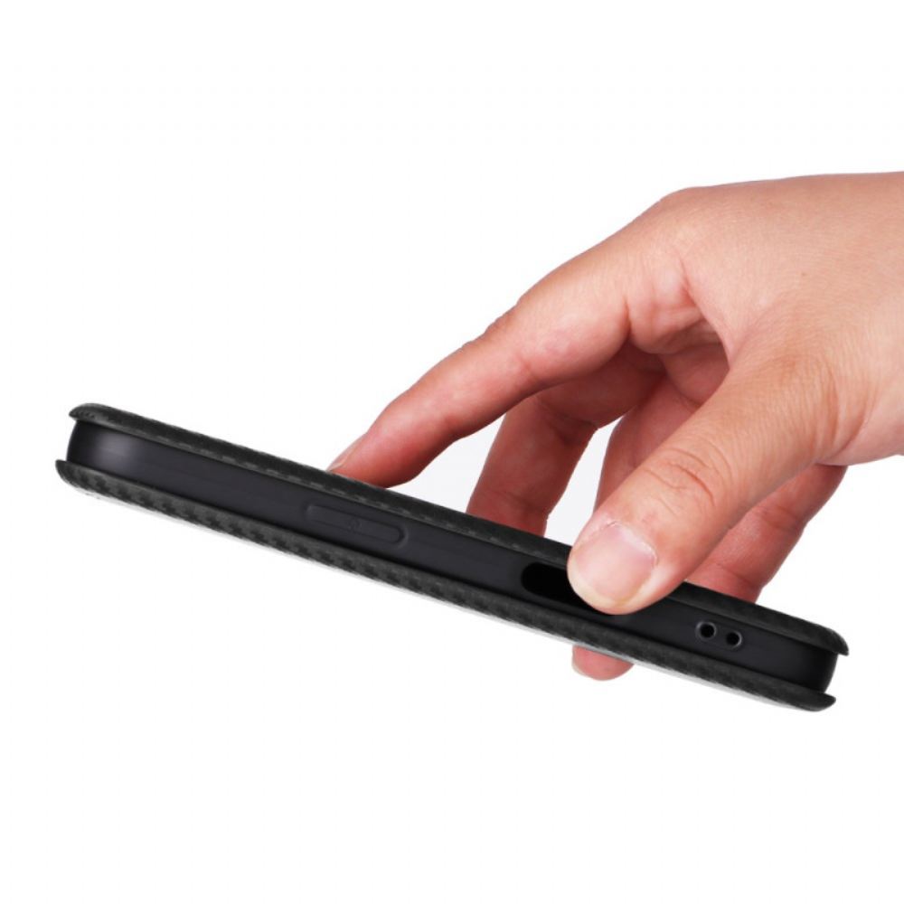 Kožené Pouzdro Folio Na iPhone 17 Uhlíková Vlákna