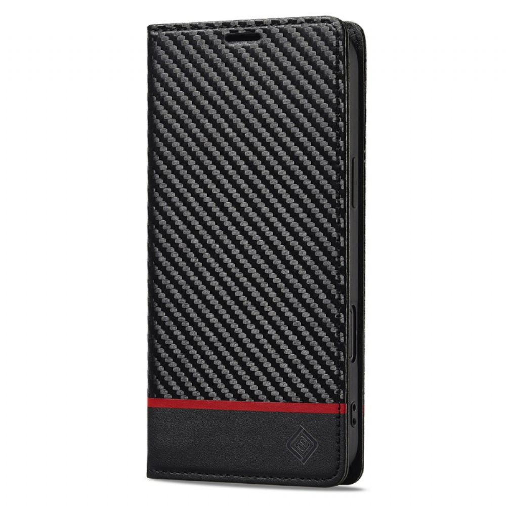 Kožené Pouzdro iPhone 17 Uhlíková Vlákna Lc.imeeke