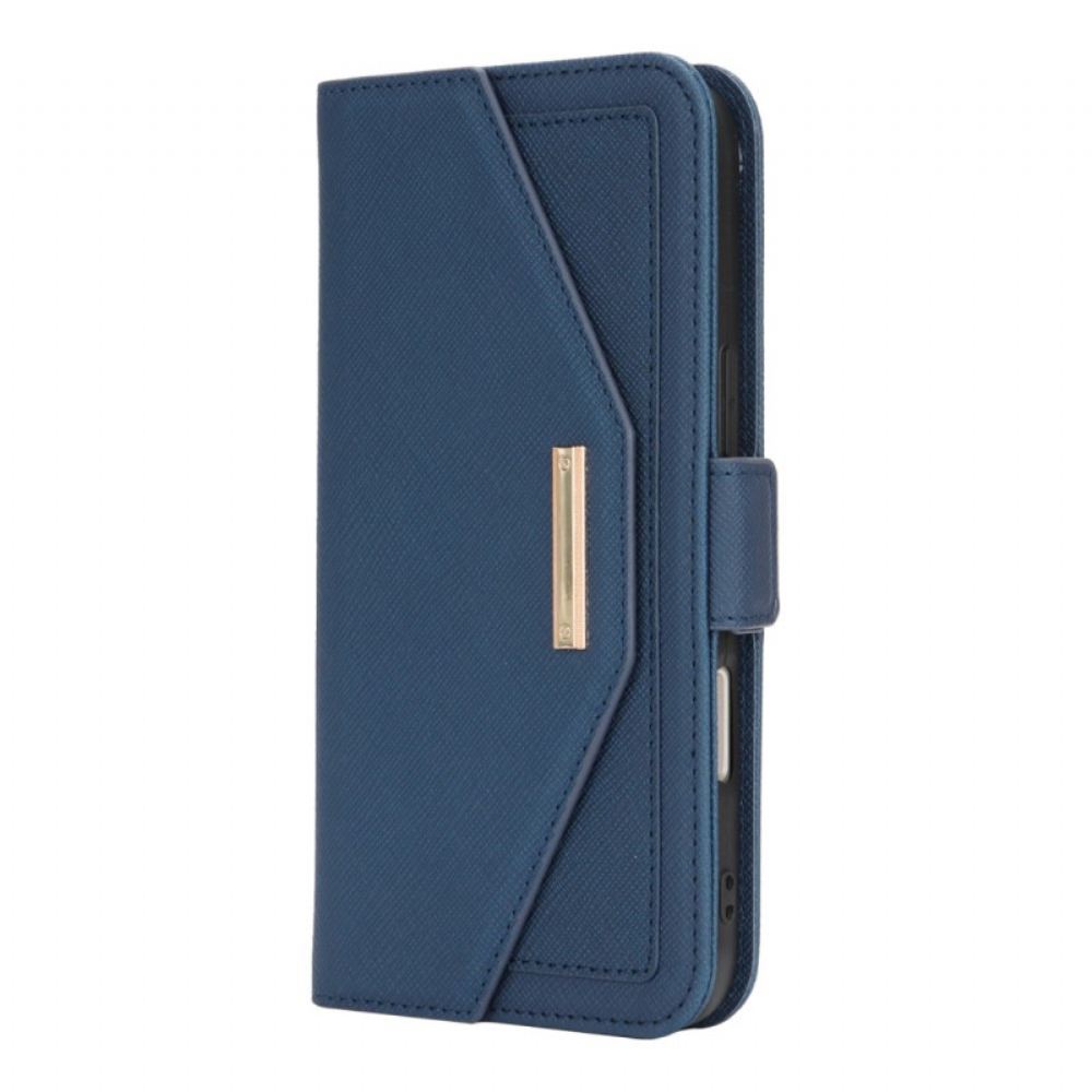 Kožený Kryt iPhone 17 Peněženka S Ramenním Popruhem A Zrcátkem