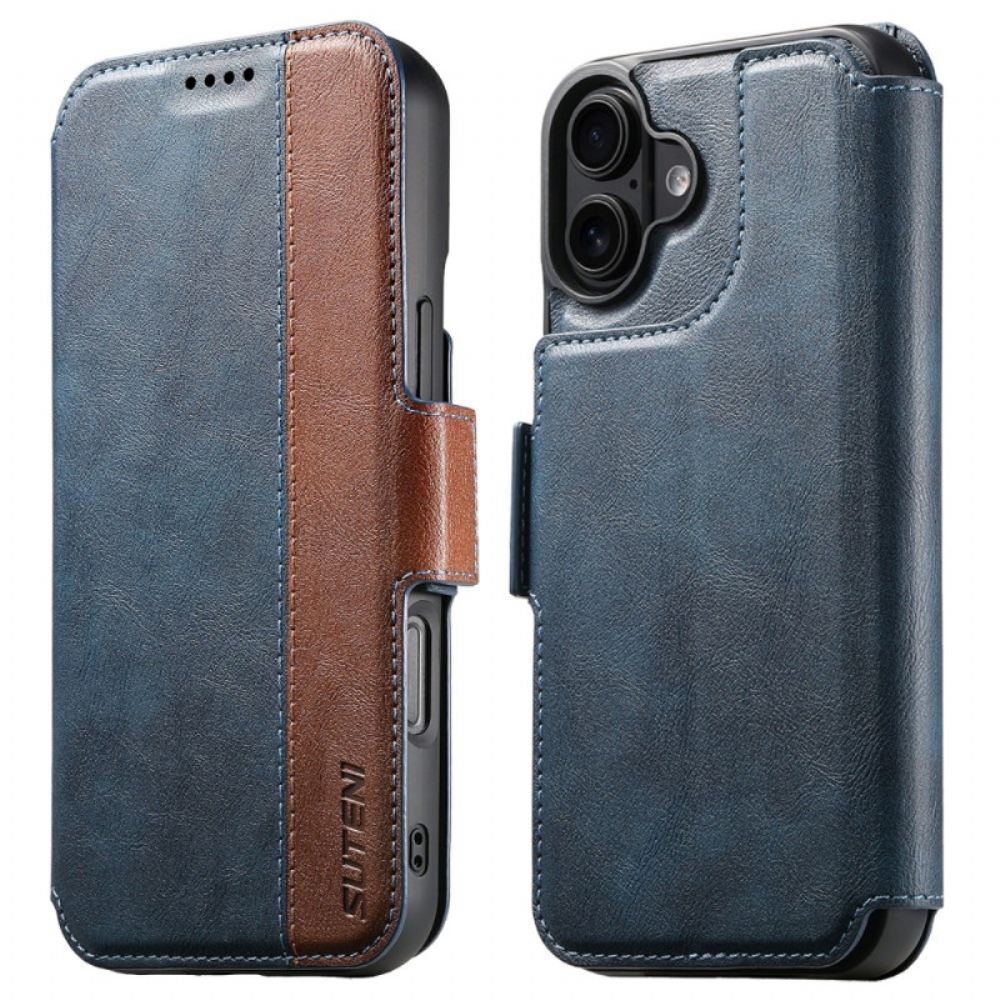 Kožený Kryt Na iPhone 17 Dvoubarevná Texturovaná Kůže Magsafe