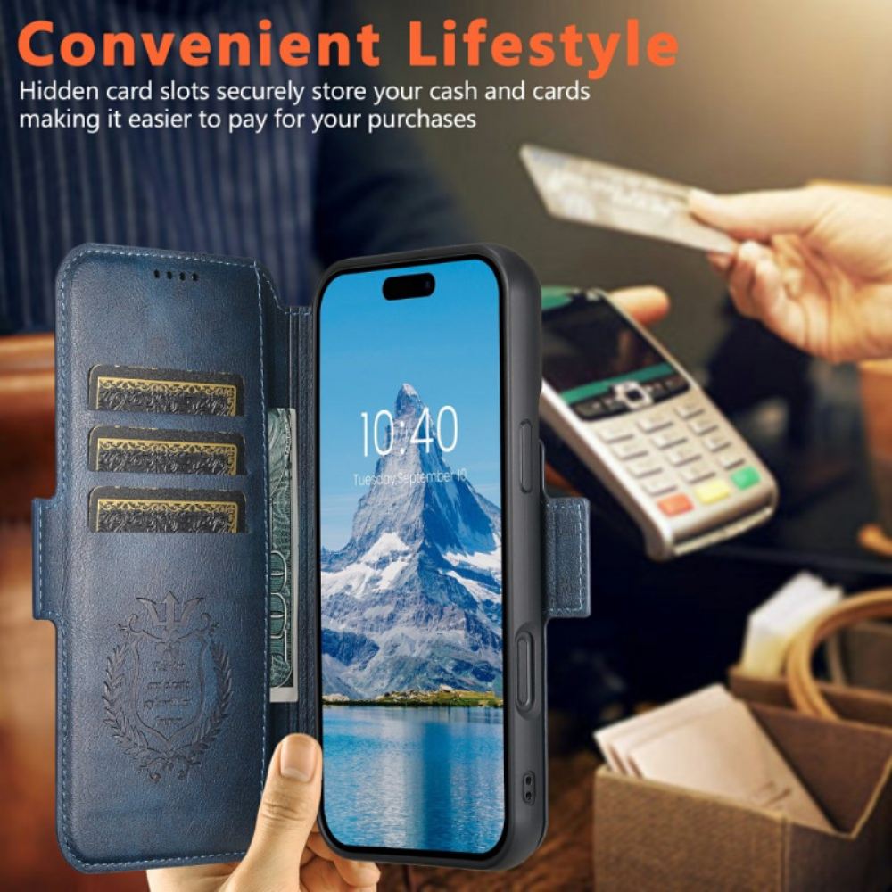 Kožený Kryt Na iPhone 17 Dvoubarevná Texturovaná Kůže Magsafe