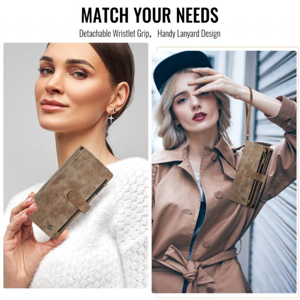 Kožený Kryt Na iPhone 17 Peněženka S 10 Sloty Na Karty