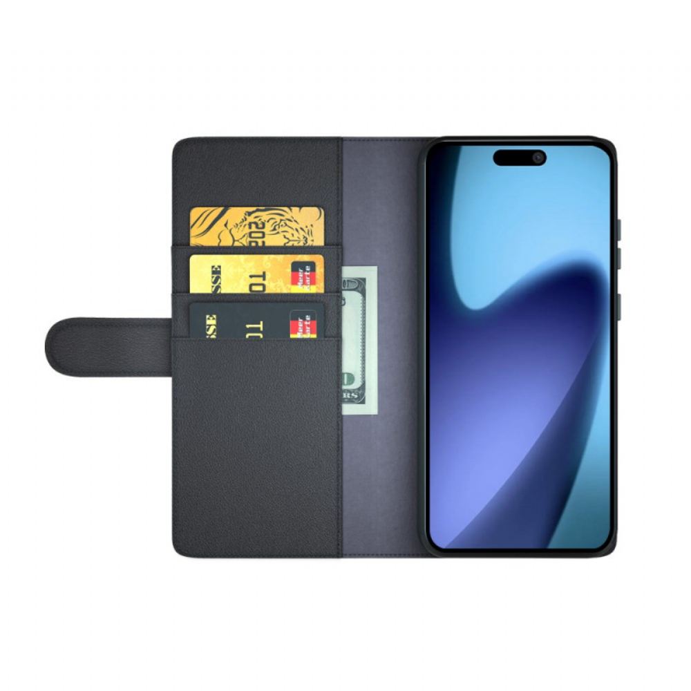 Kožený Kryt Na iPhone 17 Peněženka Z Pravé Kůže