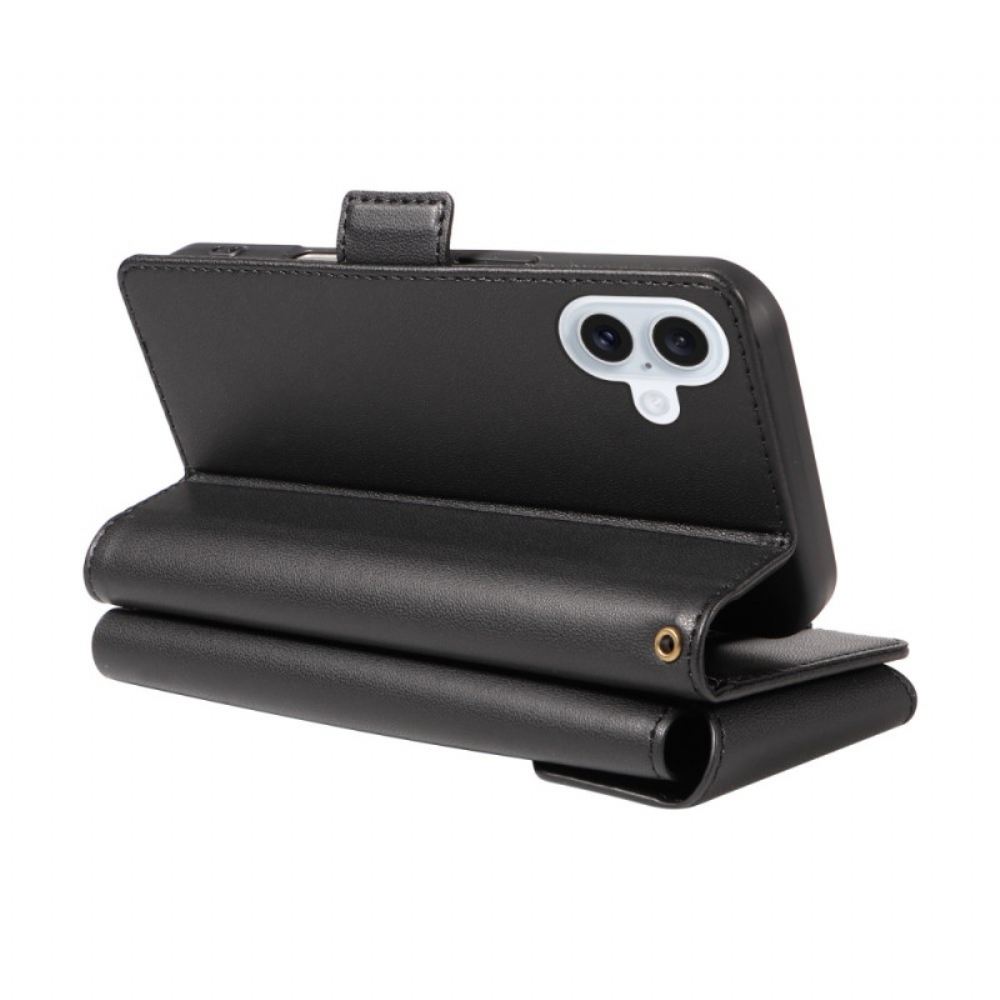 Kožený Kryt Na iPhone 17 Více Slotů Na Karty A Poutko Na Zápěstí