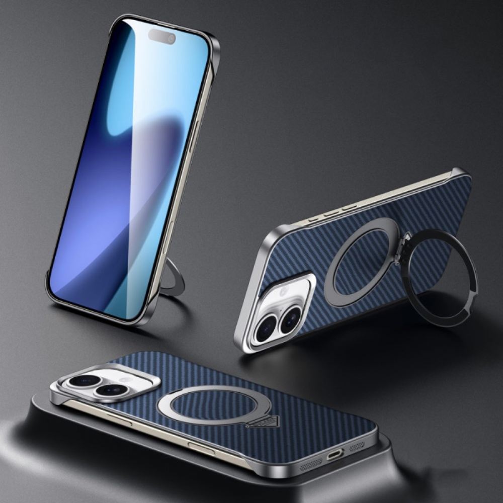 Kryt iPhone 17 Kompatibilní S Magsafe Leather Effect Se Stojánkem