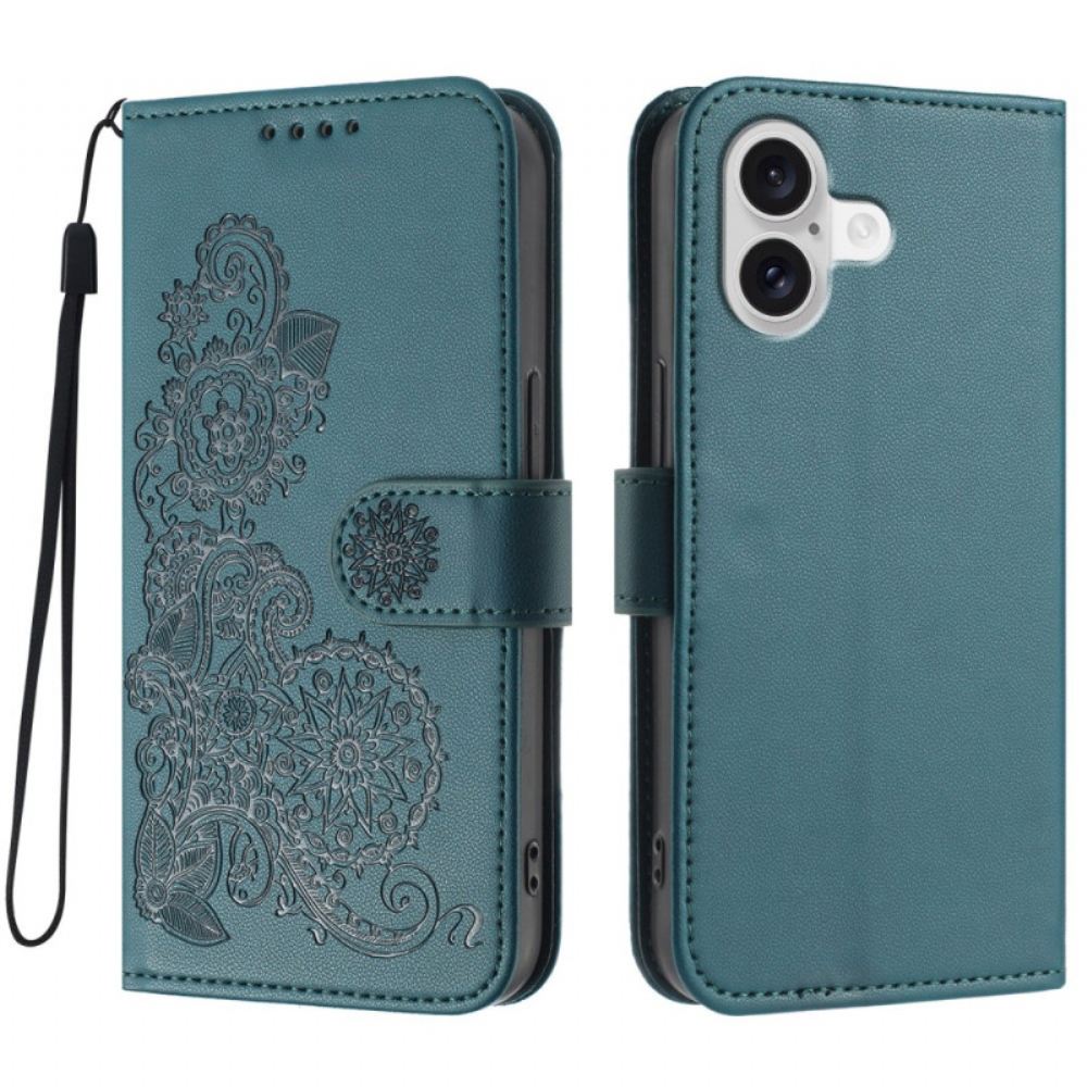 Peněženková Pouzdra iPhone 17 Kryty Na Mobil Květinová Krajka