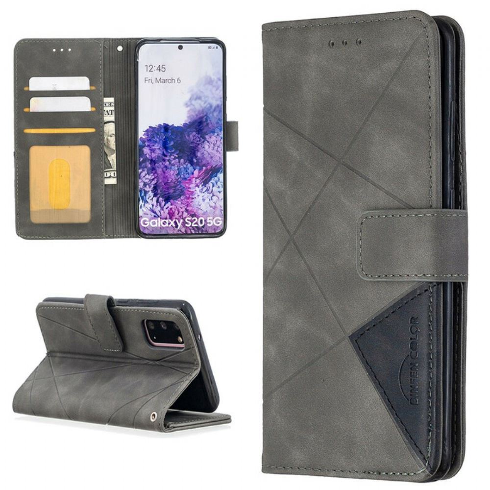 Flipové Pouzdro Na Samsung Galaxy S20 Barevné Trojúhelníky Binfen