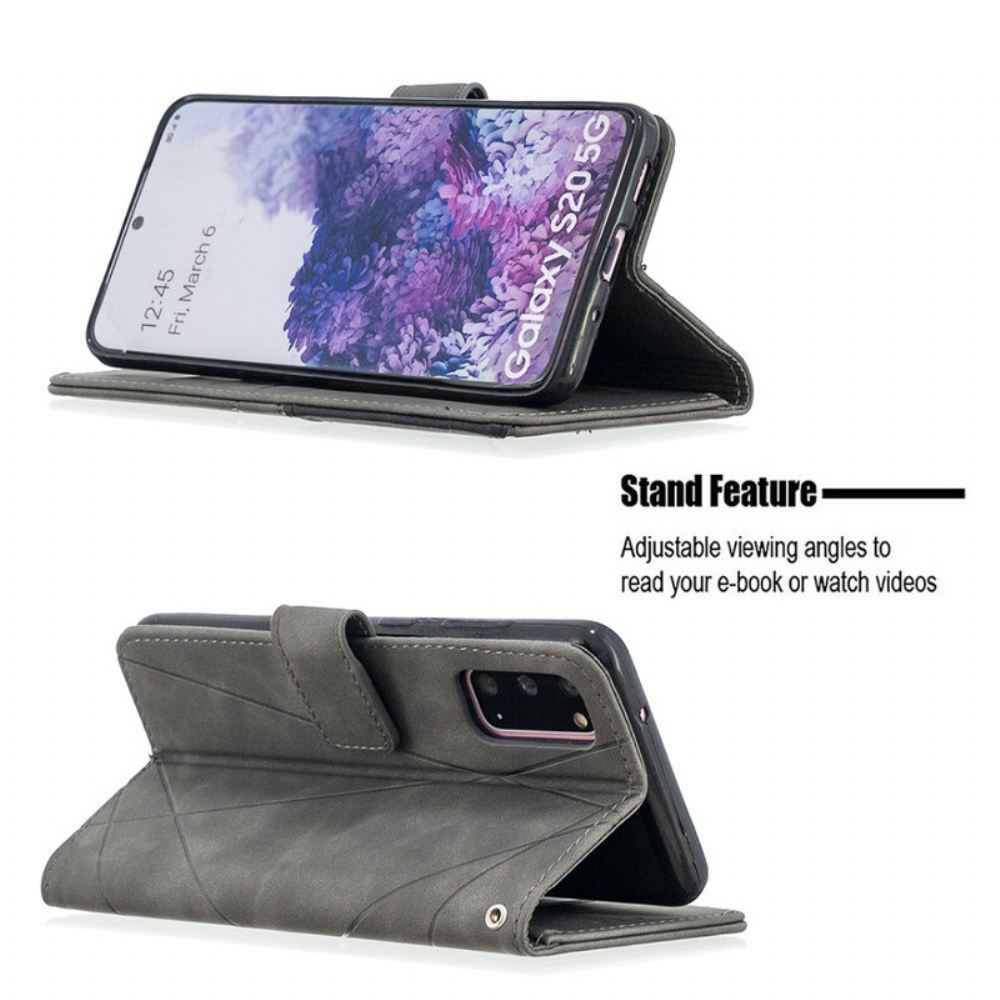 Flipové Pouzdro Na Samsung Galaxy S20 Barevné Trojúhelníky Binfen