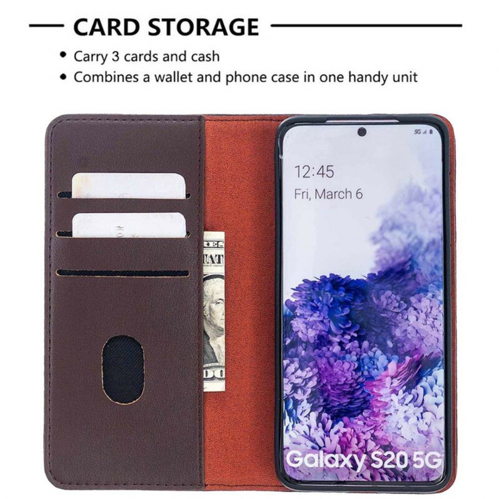 Kryt Na Samsung Galaxy S20 Flipové Pouzdro Odnímatelná Pravá Kůže