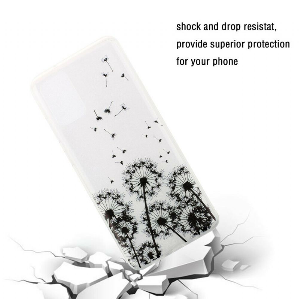Kryt Na Samsung Galaxy S20 Průhledné Černé Pampelišky
