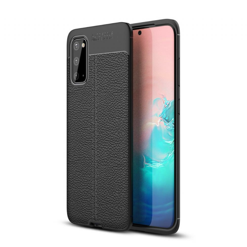 Kryty Na Mobil Na Samsung Galaxy S20 Efekt Kůže Litchi S Dvojitou Linií