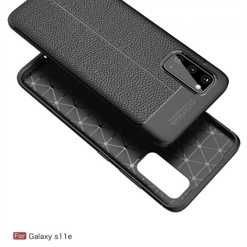 Kryty Na Mobil Na Samsung Galaxy S20 Efekt Kůže Litchi S Dvojitou Linií