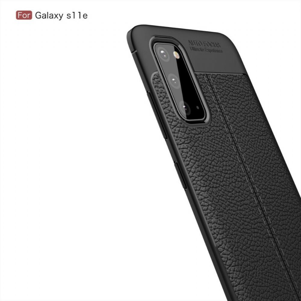Kryty Na Mobil Na Samsung Galaxy S20 Efekt Kůže Litchi S Dvojitou Linií