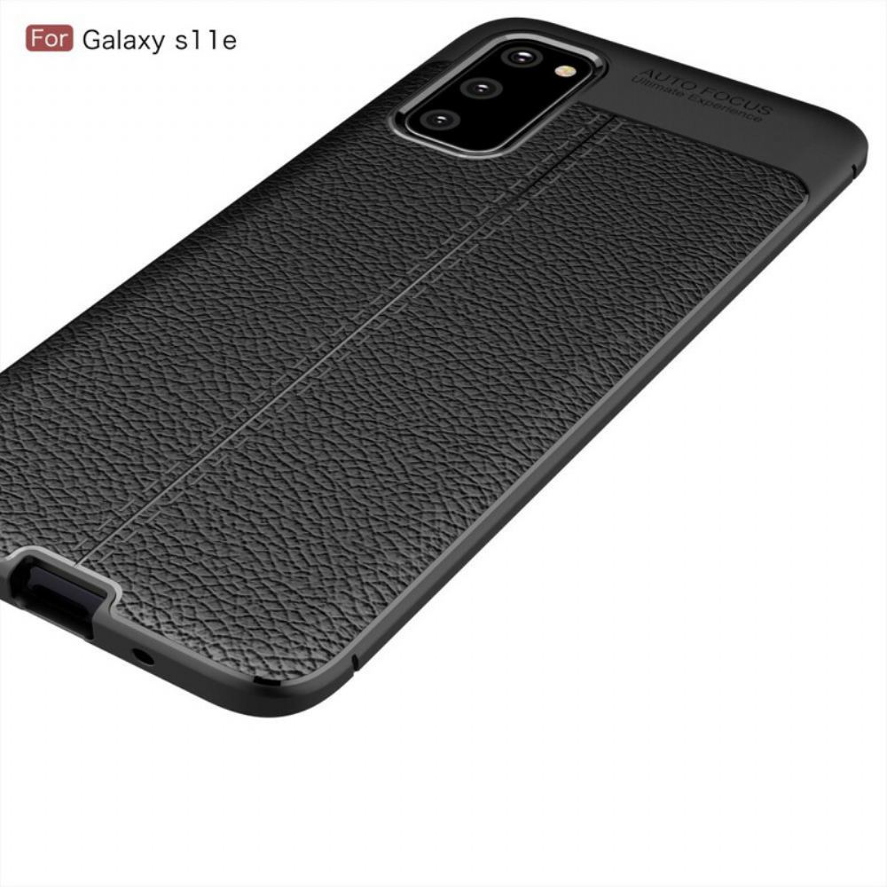 Kryty Na Mobil Na Samsung Galaxy S20 Efekt Kůže Litchi S Dvojitou Linií