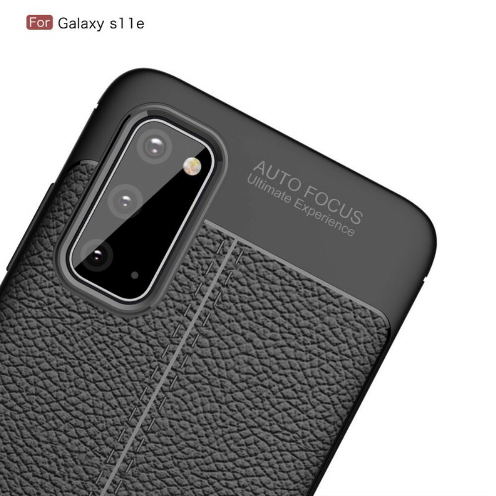 Kryty Na Mobil Na Samsung Galaxy S20 Efekt Kůže Litchi S Dvojitou Linií