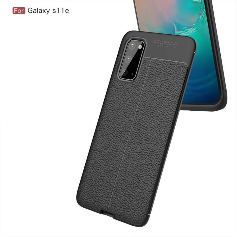 Kryty Na Mobil Na Samsung Galaxy S20 Efekt Kůže Litchi S Dvojitou Linií