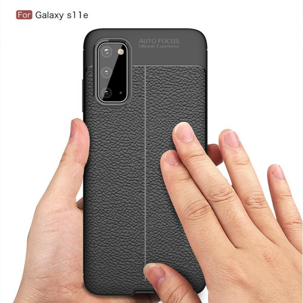 Kryty Na Mobil Na Samsung Galaxy S20 Efekt Kůže Litchi S Dvojitou Linií