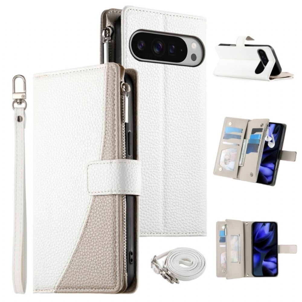 Kožený Kryt Google Pixel 10 Pro Xl Dvoubarevná Peněženka