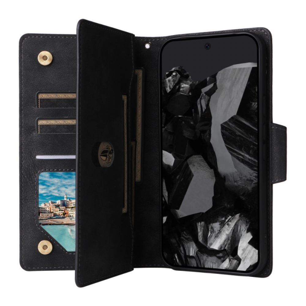 Kožený Kryt Google Pixel 10 Pro Xl Peněženka S Efektem Semiše