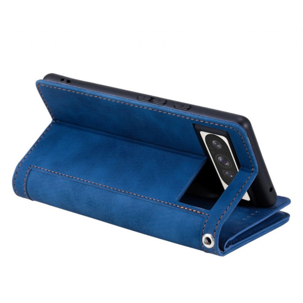 Kožený Kryt Google Pixel 10 Pro Xl Pouzdra Na 9 Karet A Zapínání Na Zip Peněženka