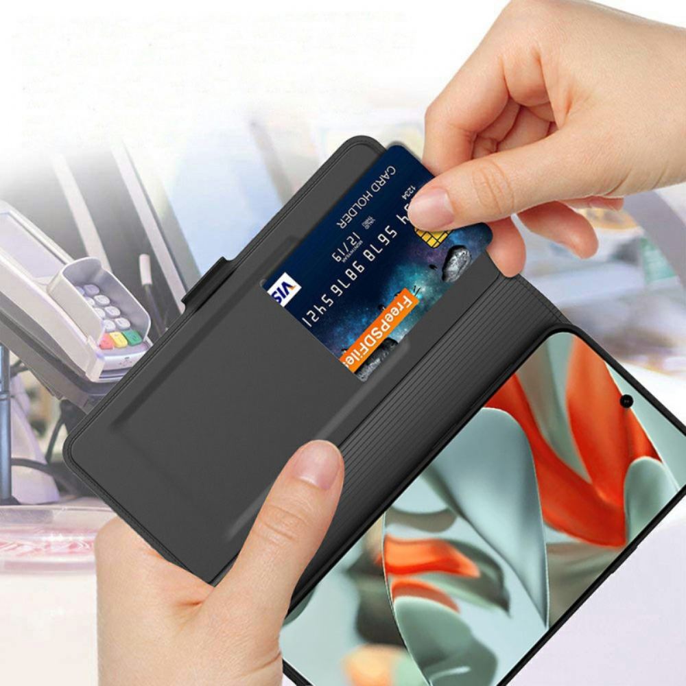 Kožený Kryt Google Pixel 10 Pro Xl Pouzdro Na Karty A Zrcátko