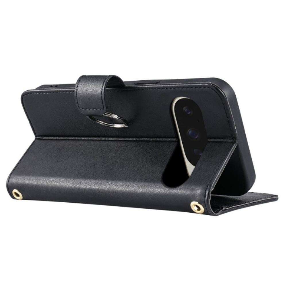 Kožený Kryt Google Pixel 10 Pro Xl Prošívané A S Kroužkem