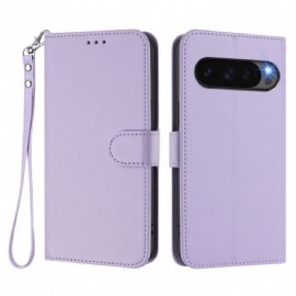 Peněženková Pouzdra Google Pixel 10 Pro Xl Kryty Na Mobil Jednobarevná Umělá Kůže S Páskem