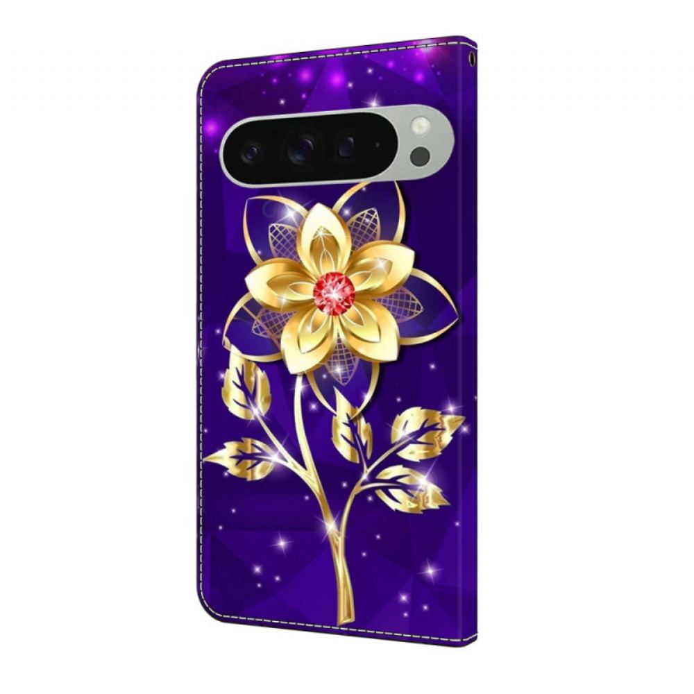 Peněženková Pouzdra Google Pixel 10 Pro Xl Zlatá Květina