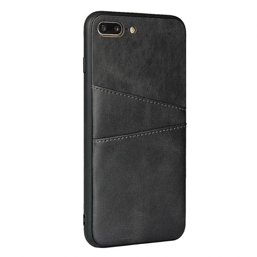 Kryt Na iPhone 8 Plus / 7 Plus Monochromatický Dvojitý Držák Karet