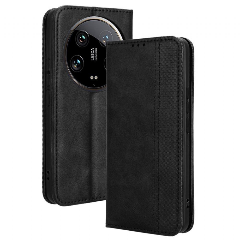 Kožené Pouzdro Folio Xiaomi 14 Ultra Ročník