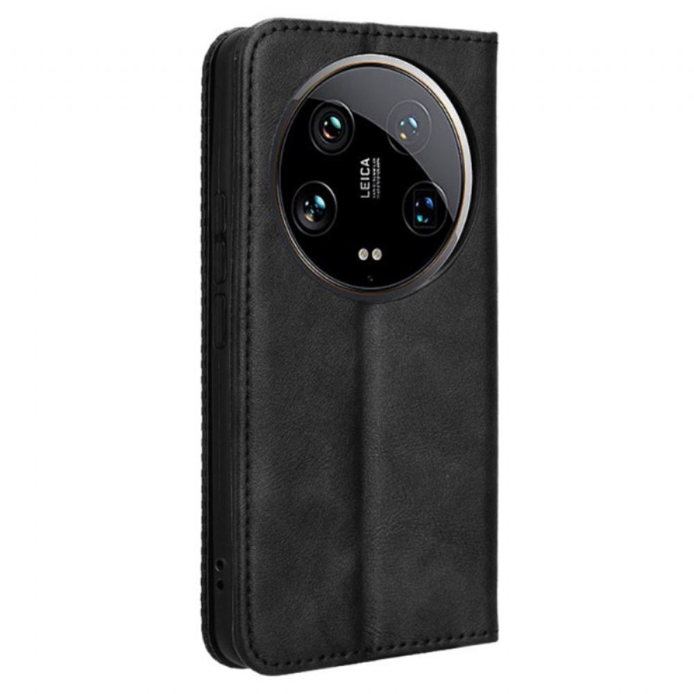 Kožené Pouzdro Folio Xiaomi 14 Ultra Ročník