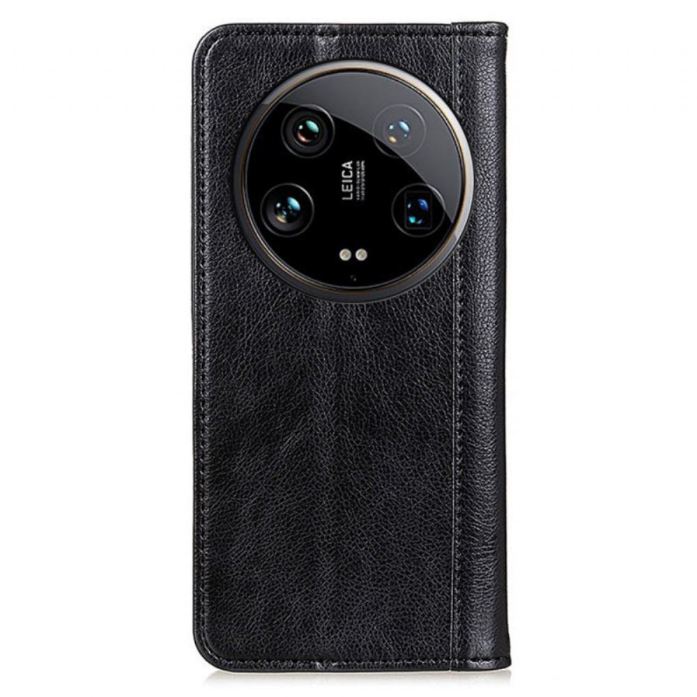 Kožené Pouzdro Folio Xiaomi 14 Ultra Textura Litchi
