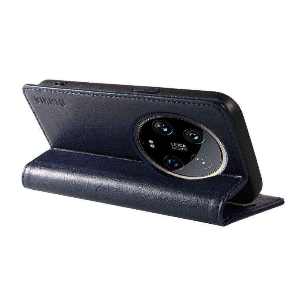 Kožené Pouzdro Folio Xiaomi 14 Ultra Vintage Styl Yikatu