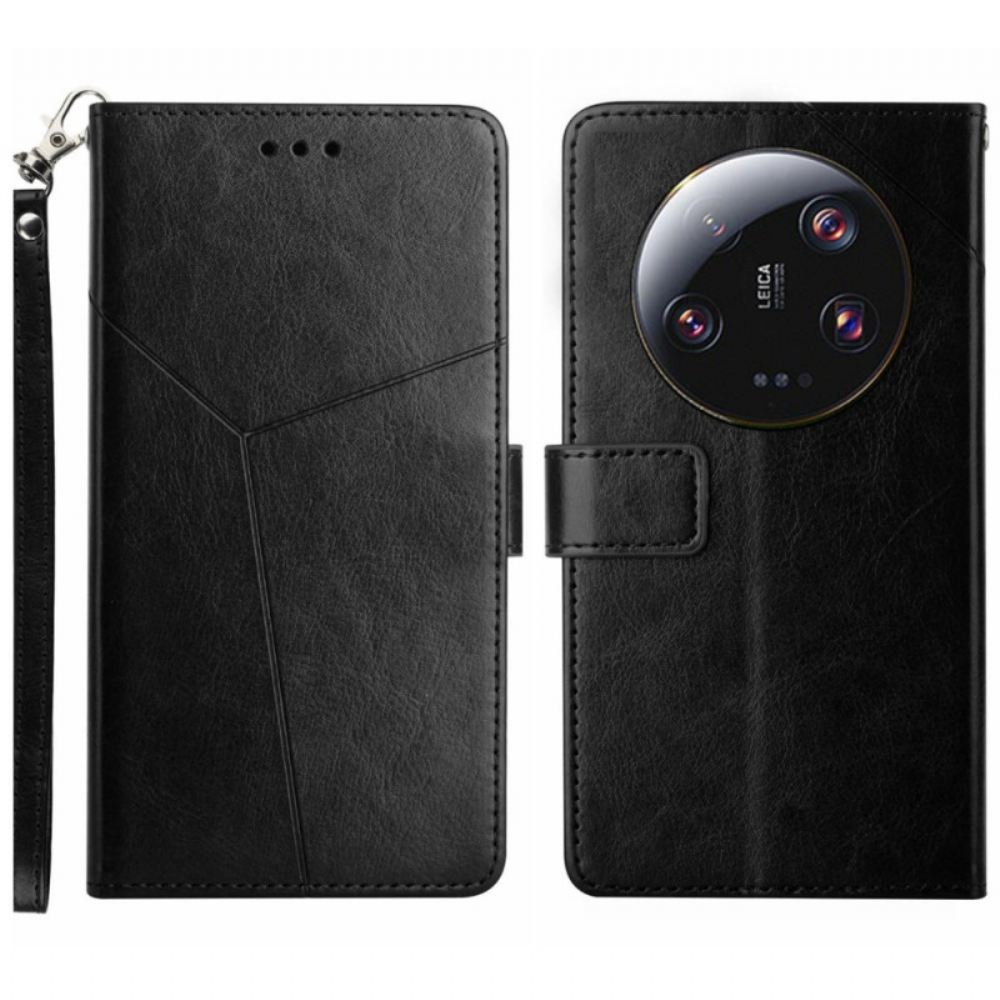 Kožený Kryt Na Xiaomi 14 Ultra Design Řemínku Y