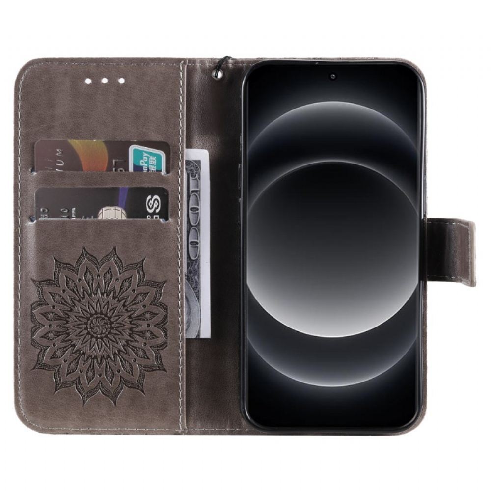 Kožený Kryt Na Xiaomi 14 Ultra Mandala S Popruhem