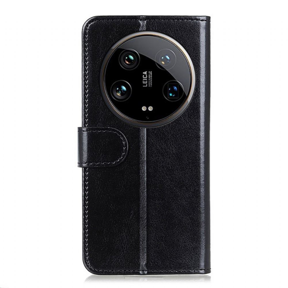 Kožený Kryt Xiaomi 14 Ultra Imitace Lakované Kůže