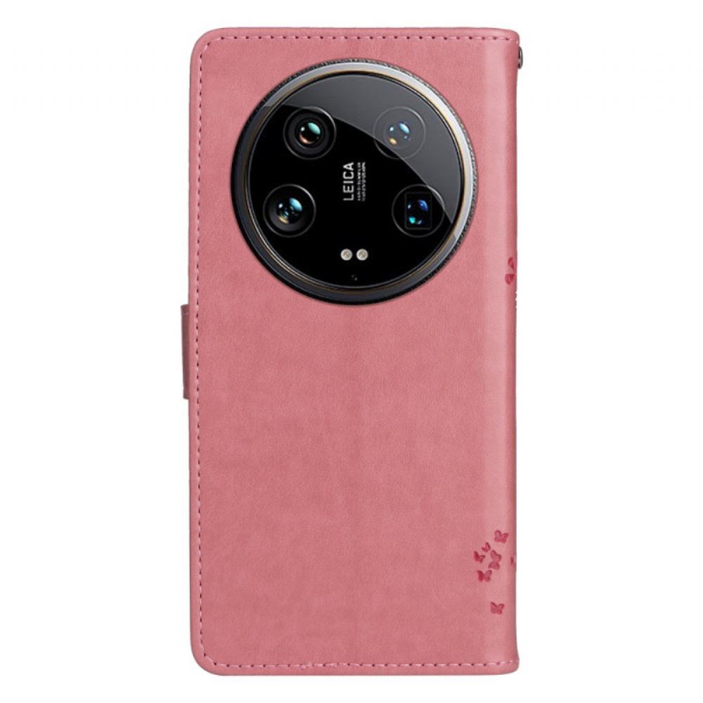 Kožený Kryt Xiaomi 14 Ultra Kočka A Strom