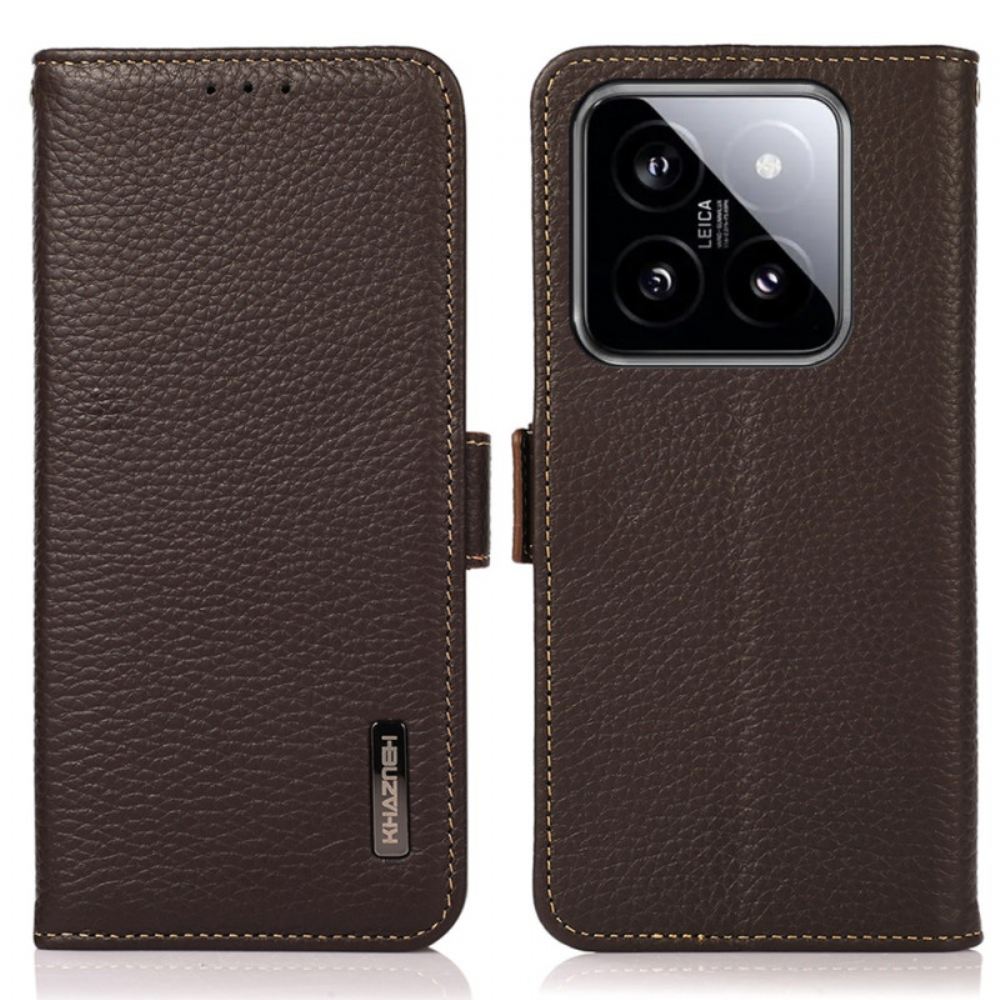 Kožený Kryt Xiaomi 14 Ultra Peněženka Khazneh Rfid