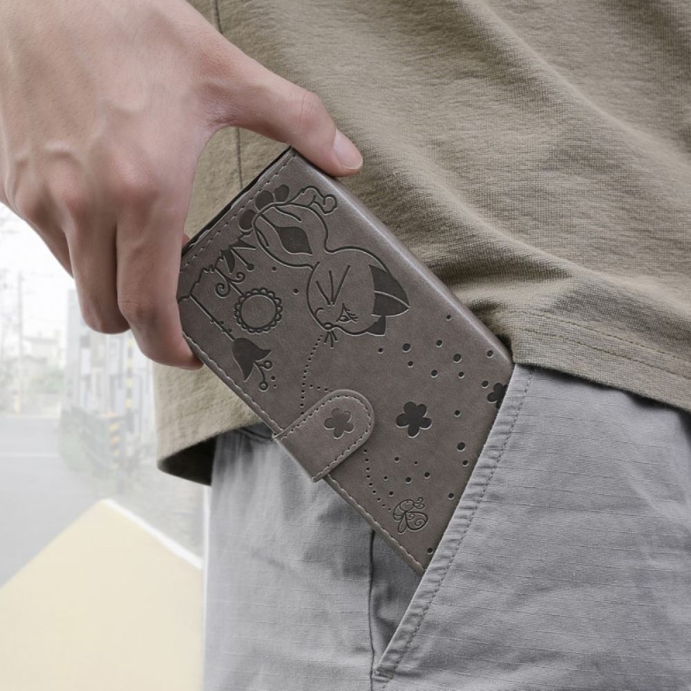 Kožený Kryt Google Pixel 8 Kočka A Včely Na Šňůrce