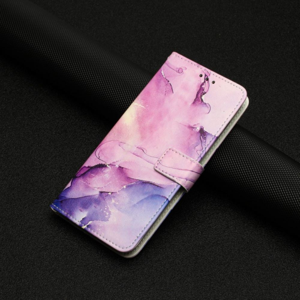 Kožený Kryt Google Pixel 8 Styl Mramorovaného Řemínku