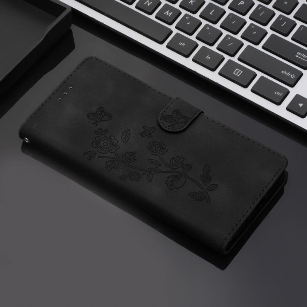 Kožený Kryt Na Google Pixel 8 Krásné Květiny S Popruhem