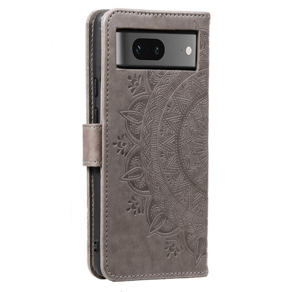 Kožený Kryt Na Google Pixel 8 Mandala S Popruhem
