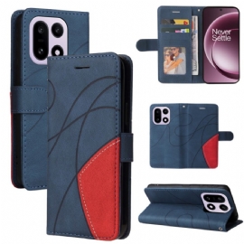 Kožený Kryt Na Oneplus 15 Dvoubarevné Zvlnění