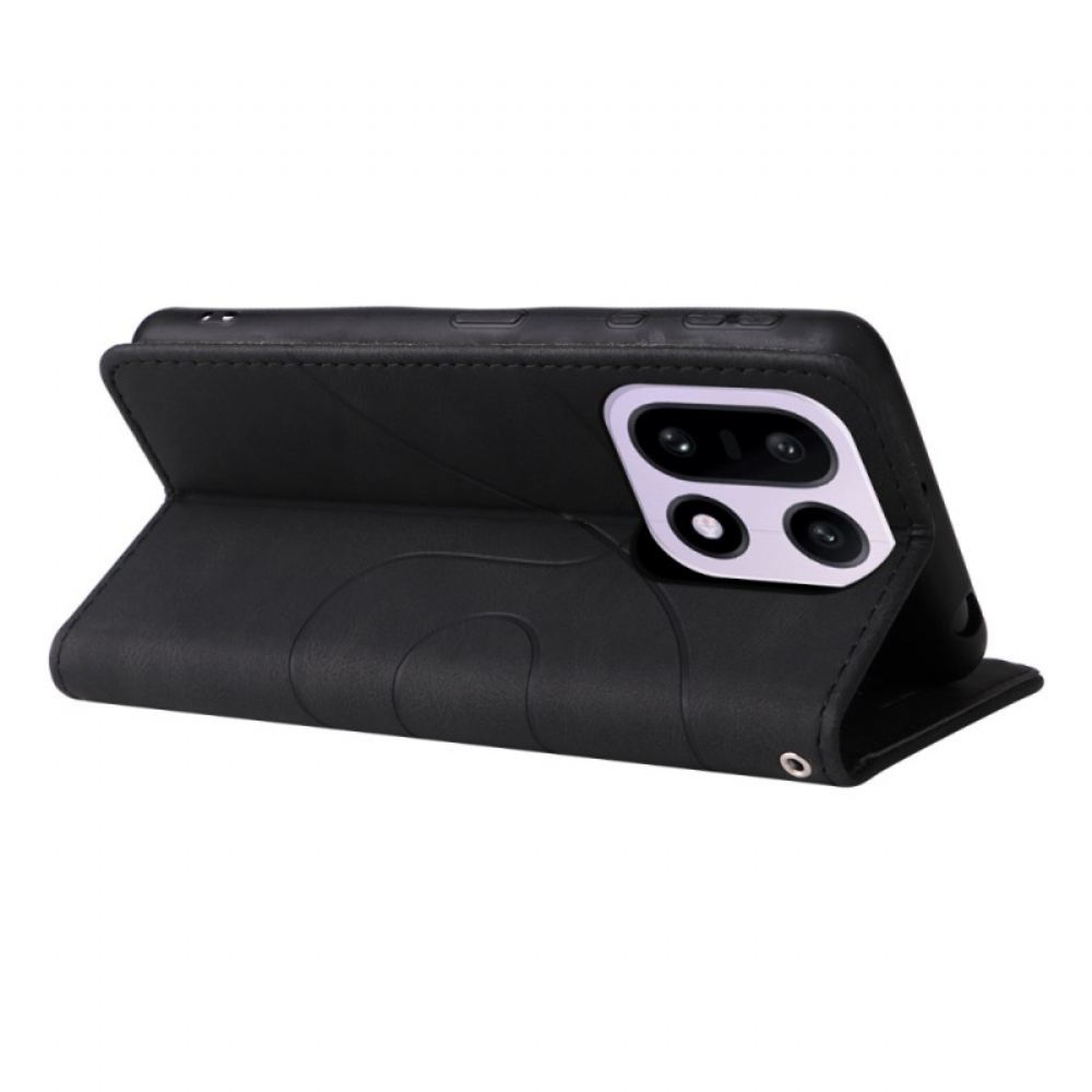 Kožený Kryt Na Oneplus 15 Dvoubarevné Zvlnění