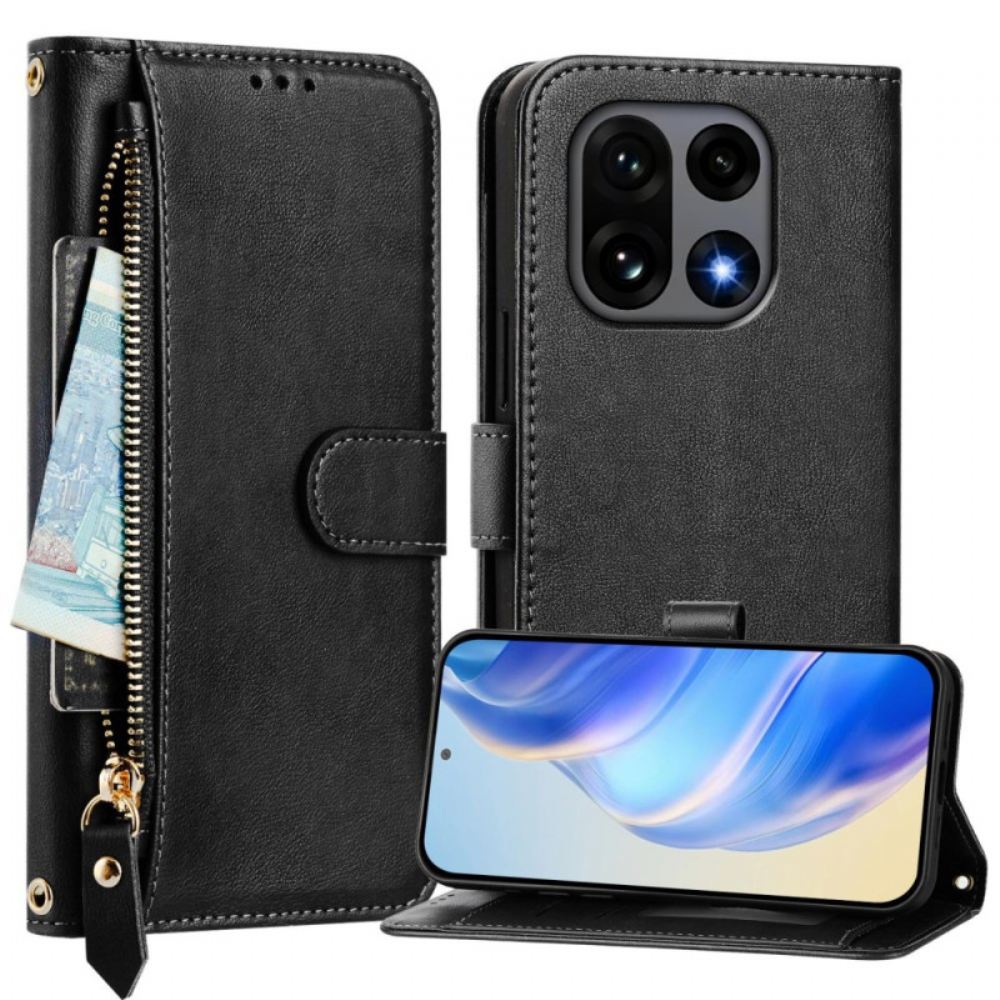 Kožený Kryt Na Oneplus 15 Peněženka S Páskem