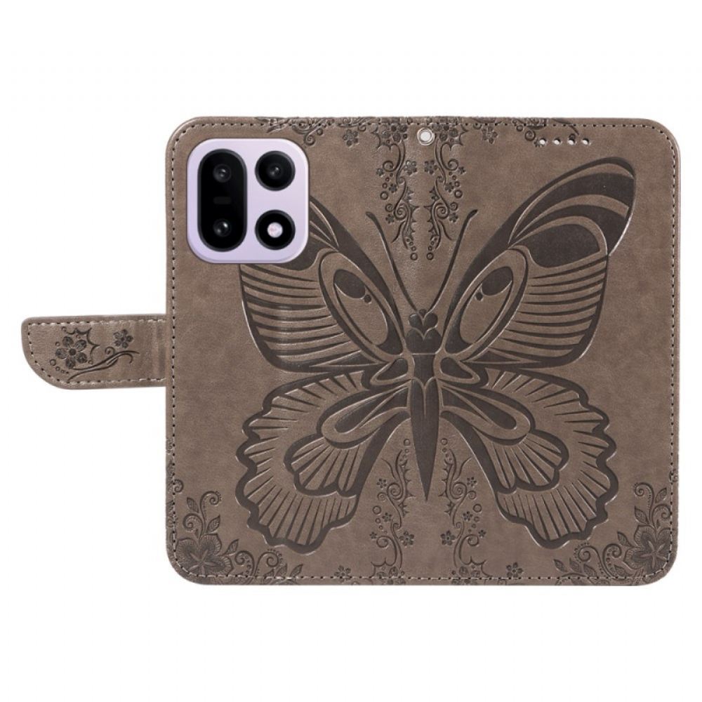 Kožený Kryt Oneplus 15 Grafika S Motýlem