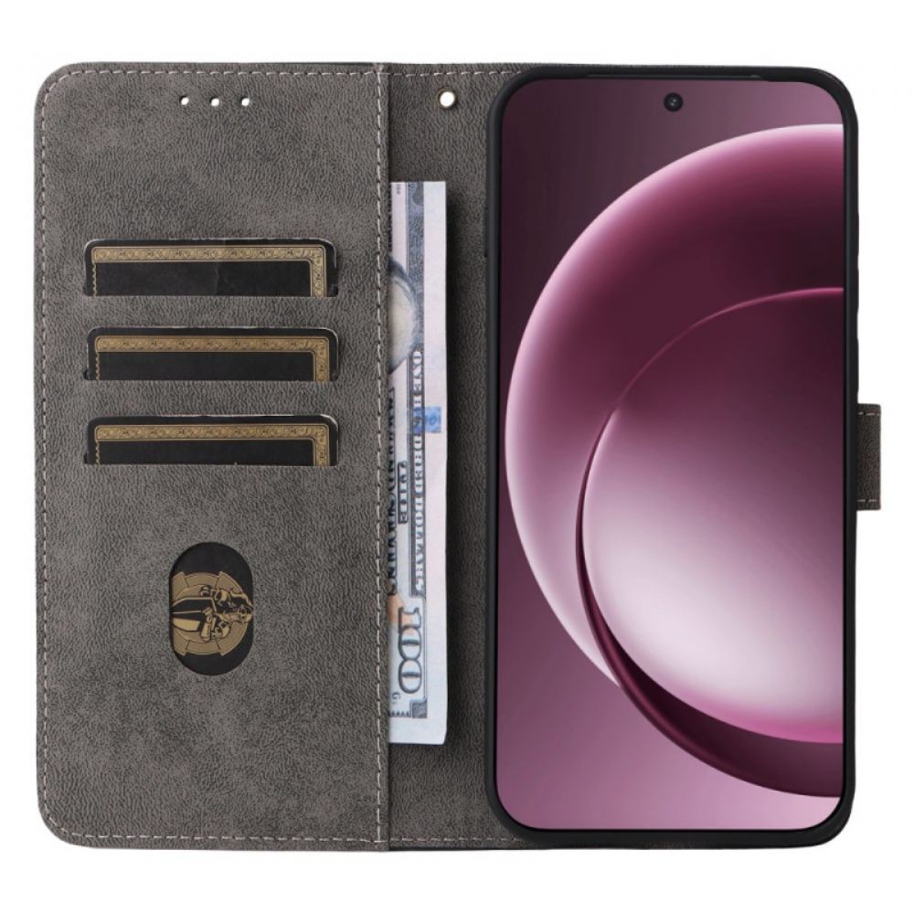 Kožený Kryt Oneplus 15 Semišový Efekt S Popruhem