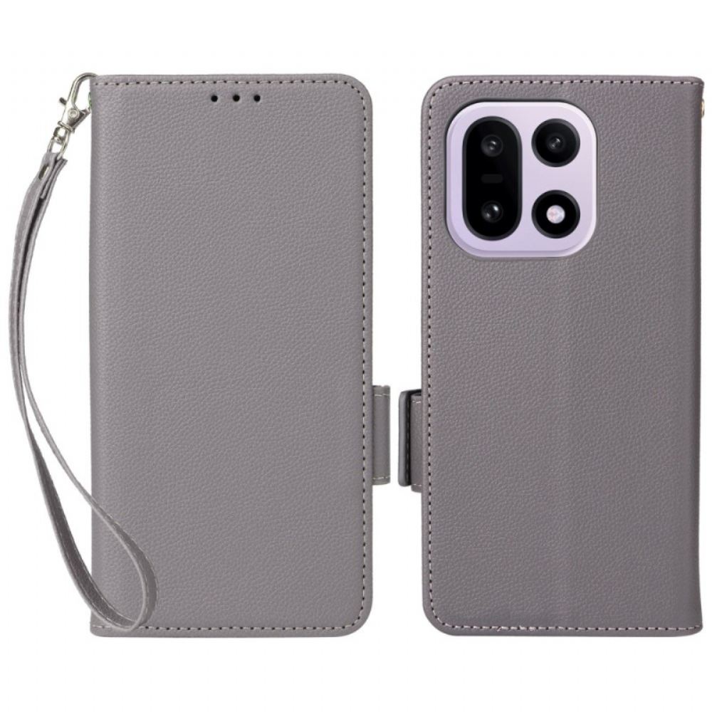 Kožený Kryt Oneplus 15 Umělá Kůže S Popruhem